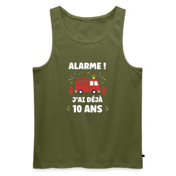 10 ans - Débardeur bio Premium Homme - kaki - Devant - Michal (187cm)