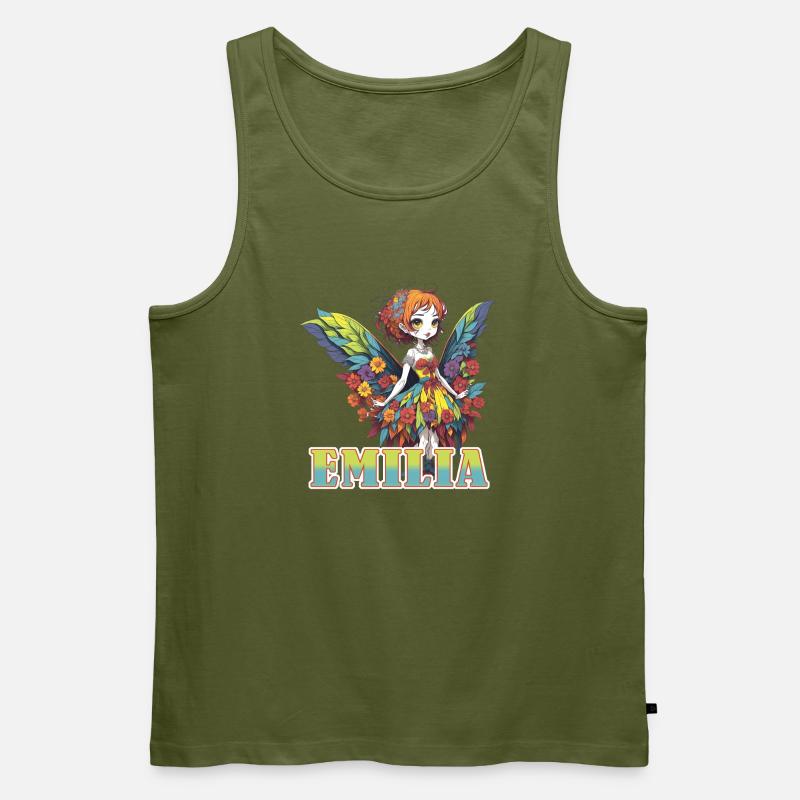 Emilia - Mädchenname - Fee  - Männer Premium Bio Tank Top - Khaki