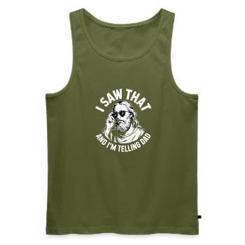  I Saw That And Im Telling Dad Jesus Humor - Männer Premium Bio Tank Top - Khaki - Vorne - Michal (187cm)