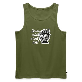Sprich mich nicht an! Teenager - Männer Premium Bio Tank Top - Khaki - Vorne - Michal (187cm)