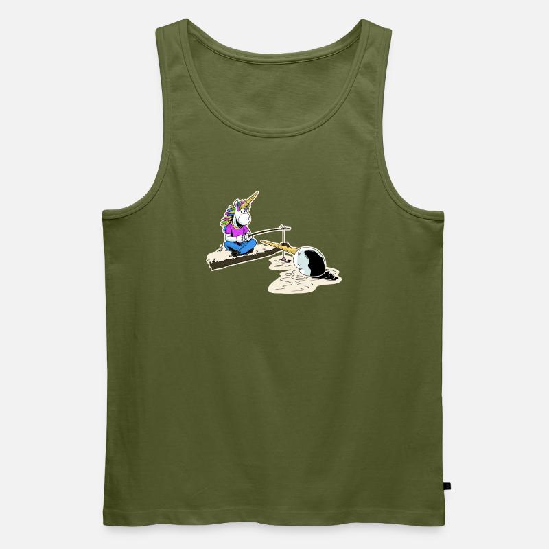 Einhorn und Narwal - Männer Premium Bio Tank Top - Khaki