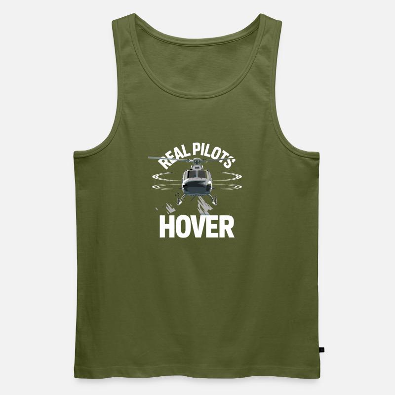  Real Pilots Hover Hubschrauber Helikopter Pilot - Männer Premium Bio Tank Top - Khaki