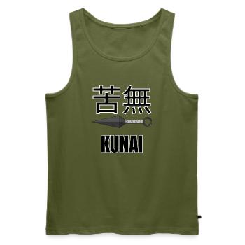 Kunai 苦無 – Japanese Ninja Knife - Männer Premium Bio Tank Top - Khaki - Vorne - Michal (187cm)