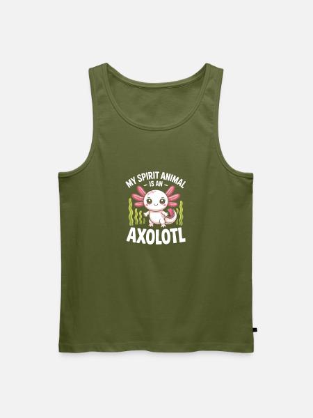 Axolotl Geisttier-Tee - Männer Premium Bio Tank Top - Khaki