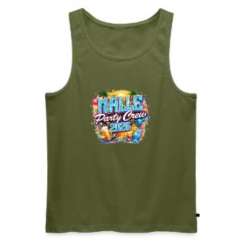 Malle, 2026, Party - Männer Premium Bio Tank Top - Khaki - Vorne - Michal (187cm)