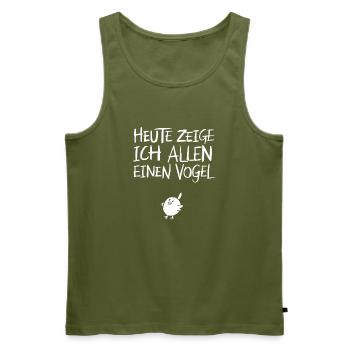  Heute Zeige Ich Allen Einen Vogel Lustiger Spruch - Männer Premium Bio Tank Top - Khaki - Vorne - Michal (187cm)