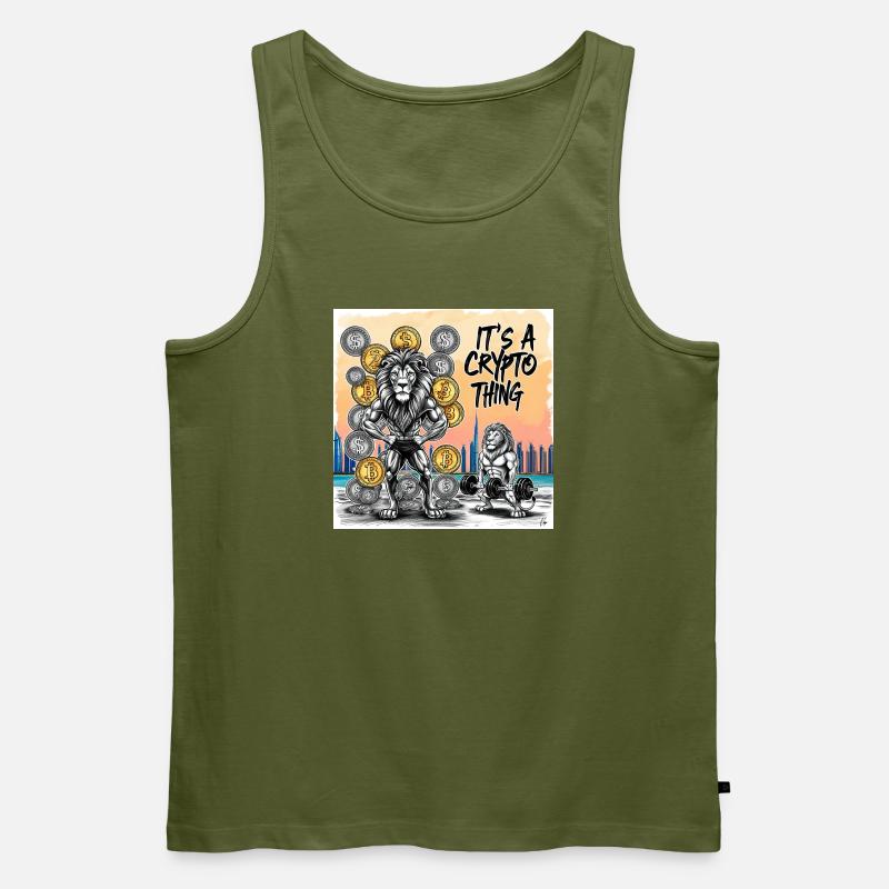 Krypto Löwen Muskelheld - Männer Premium Bio Tank Top - Khaki