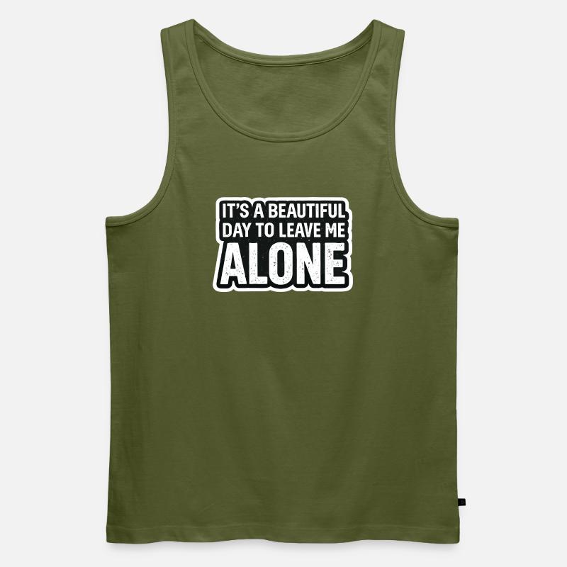 Ich Will Ruhe Lass Mich Allein - Männer Premium Bio Tank Top - Khaki