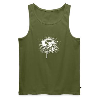 Gift idea for a road bike with road bike - Men's Premium Organic Tank Top - khaki - Front - Michal (187cm)