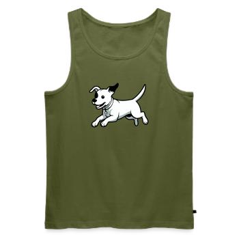 Dessin animé de chien joueur - Débardeur bio Premium Homme - kaki - Devant - Michal (187cm)