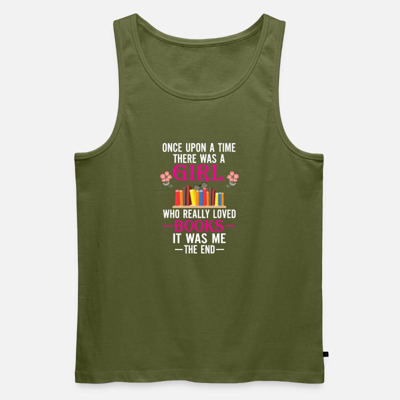 Buchliebendes Mädchen Zitat-Tee - Männer Premium Bio Tank Top - Khaki