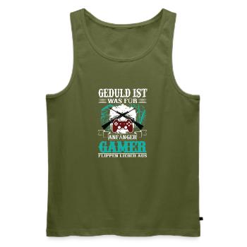 Geduld ist was für Anfänger / Lustiger Gamer Spruc - Männer Premium Bio Tank Top - Khaki - Vorne - Michal (187cm)