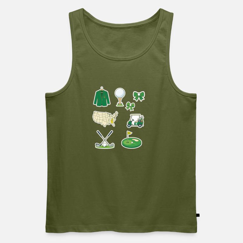Golf-Universum Sticker-Set - Männer Premium Bio Tank Top - Khaki