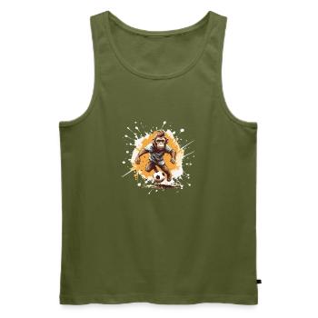 Équipe de football des singes - Débardeur bio Premium Homme - kaki - Devant - Michal (187cm)