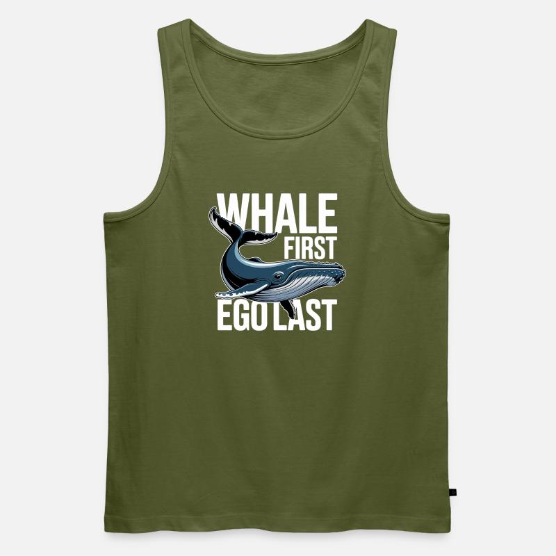 WHALE FIRST • EGO LAST #2 - Männer Premium Bio Tank Top - Khaki