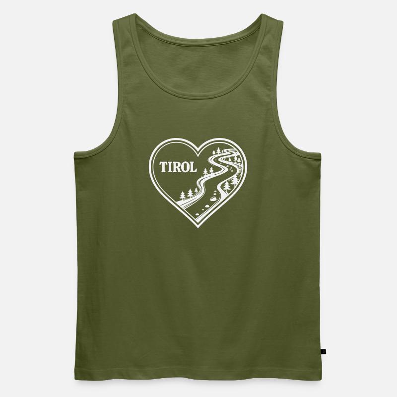Tirol Herz Alpenweg - Männer Premium Bio Tank Top - Khaki