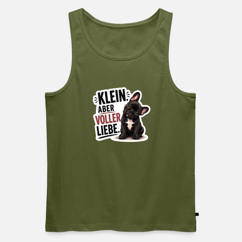Frenchie Klein aber voller Liebe - Männer Premium Bio Tank Top - Khaki