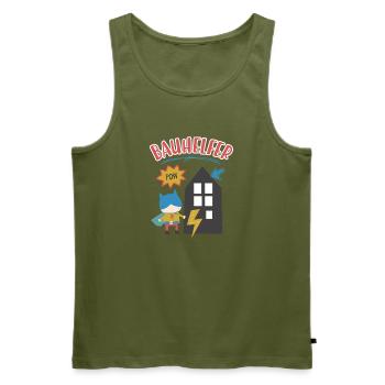 Bauhelfer Hausbau Umbau Umzug Handwerker Bauherren - Männer Premium Bio Tank Top - Khaki - Vorne - Michal (187cm)