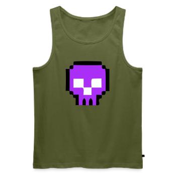 Pixel Totenkopf Game Over - Männer Premium Bio Tank Top - Khaki - Vorne - Michal (187cm)