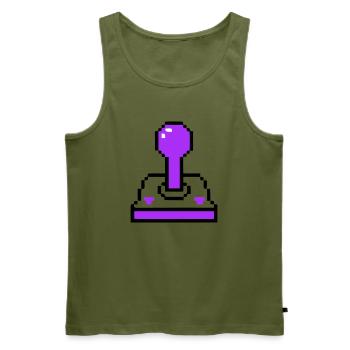Arcade Joystick Retro Konsole - Männer Premium Bio Tank Top - Khaki - Vorne - Michal (187cm)