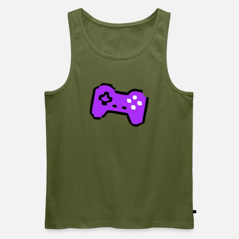  Schräger Retro Controller Gamer - Männer Premium Bio Tank Top - Khaki