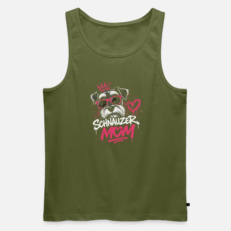 Schnauzer König Graffiti - Männer Premium Bio Tank Top - Khaki