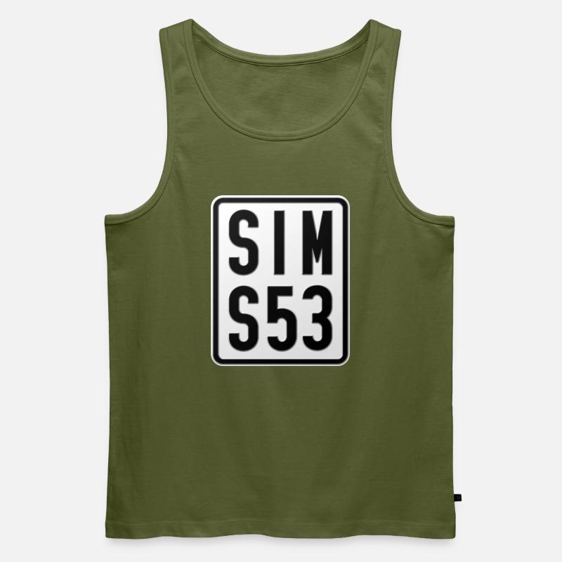 Simson S53 Moped Kennzeichen - Männer Premium Bio Tank Top - Khaki