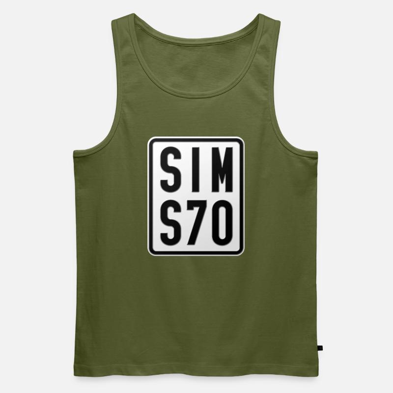 Simson S70 Moped Kennzeichen - Männer Premium Bio Tank Top - Khaki