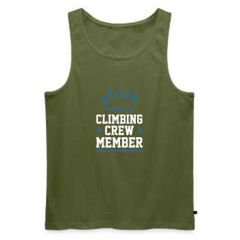 Climbing Crew - Men's Premium Organic Tank Top - khaki - Front - Michal (187cm)