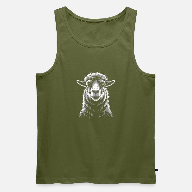Lama - Männer Premium Bio Tank Top - Khaki