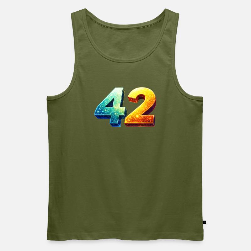 42 Cosmic Number – Nerd & Sci-Fi Design - Männer Premium Bio Tank Top - Khaki