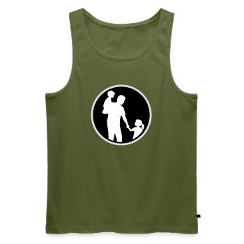 Vater Kind Silhouette Spazieren Familie Papa Liebe - Männer Premium Bio Tank Top - Khaki - Vorne - Michal (187cm)