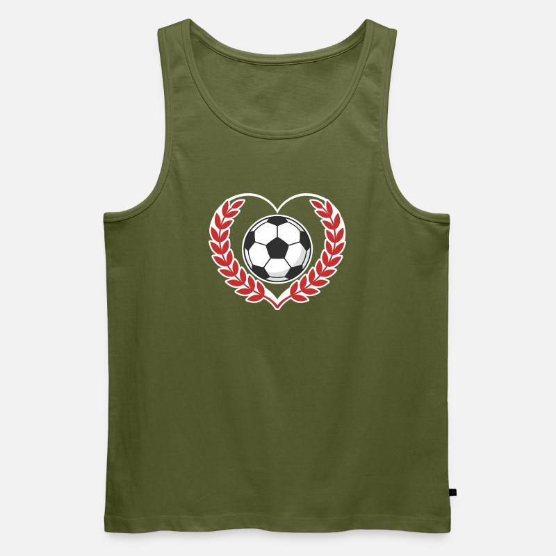 Herzball mit Lorbeerkranz - Männer Premium Bio Tank Top - Khaki
