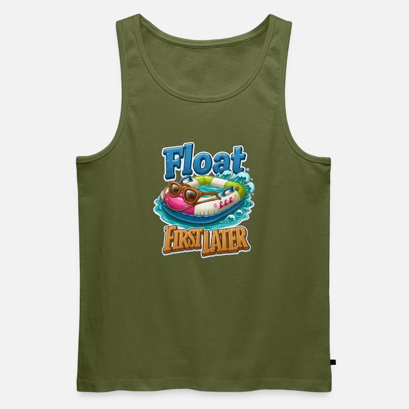 Erst schwimmen, später - Männer Premium Bio Tank Top - Khaki