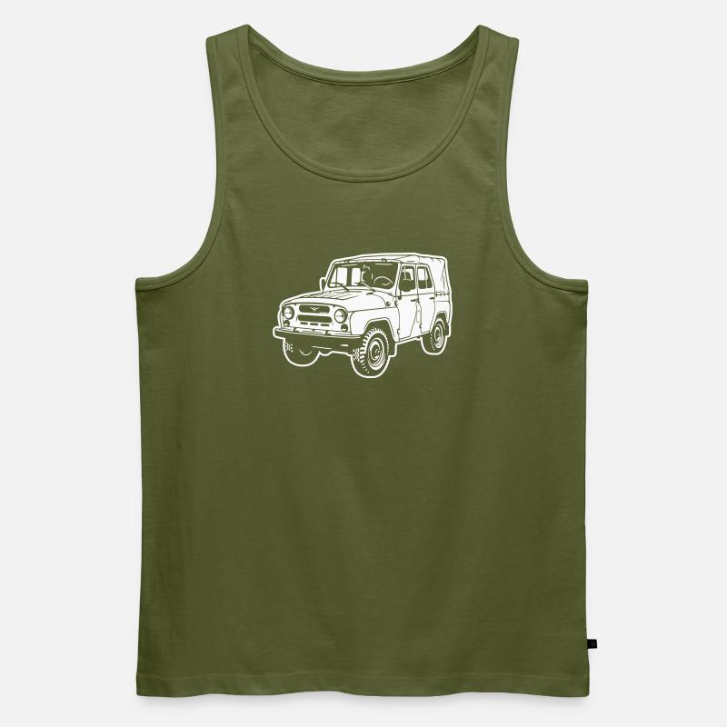 UAZ Geländefahrzeug (Differenzbild) - Männer Premium Bio Tank Top - Khaki