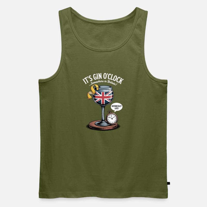Gin O'Clock Britischer Humor - Männer Premium Bio Tank Top - Khaki