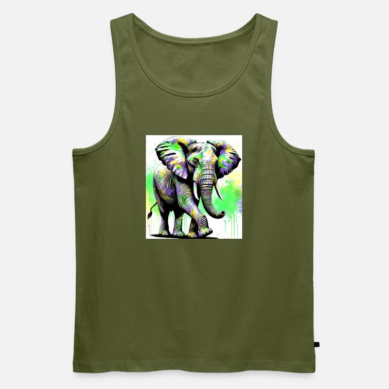 Elefant - Männer Premium Bio Tank Top - Khaki