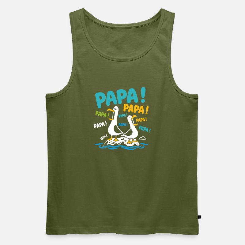 Vogelväter - Männer Premium Bio Tank Top - Khaki