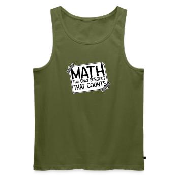 Les mathématiques La seule matière qui compte Nerd Mathe Logo - Débardeur bio Premium Homme - kaki - Devant - Michal (187cm)