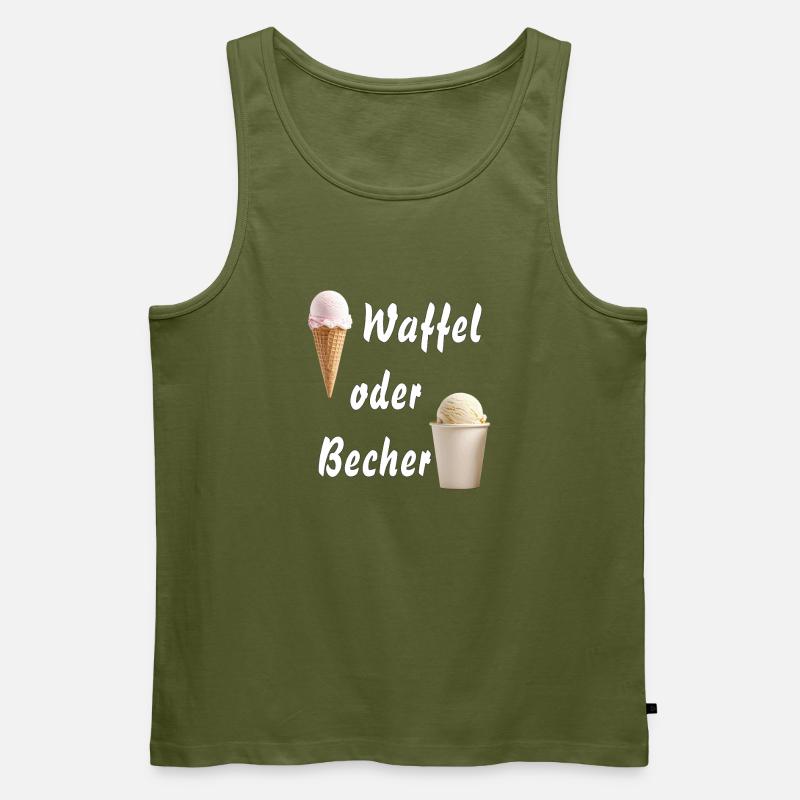 EIS WAFFEL ODER BECHER - Männer Premium Bio Tank Top - Khaki