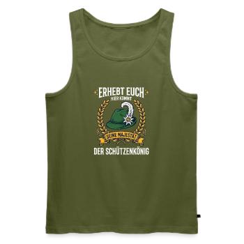 Grüner Hut König Schützenkoenig - Männer Premium Bio Tank Top - Khaki - Vorne - Michal (187cm)