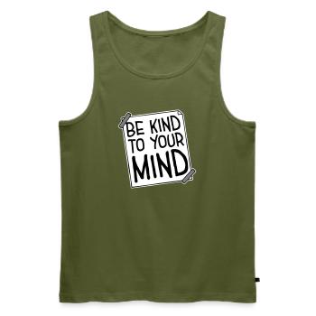 Be Kind To Your Mind Lustig Psychisch Gesund Logo - Männer Premium Bio Tank Top - Khaki - Vorne - Michal (187cm)