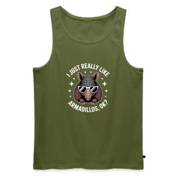 Armadillo Dictons Drôles Cadeau d’Armadillo - Débardeur bio Premium Homme - kaki - Devant - Michal (187cm)