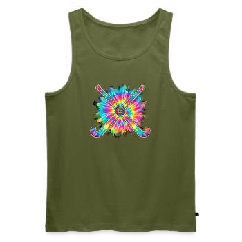 Hockey Cross Color Explosion - Men's Premium Organic Tank Top - khaki - Front - Michal (187cm)
