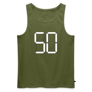 NUMÉRO 50 Cinquante Cadeaux d’anniversaire numériques - Débardeur bio Premium Homme - kaki - Devant - Michal (187cm)