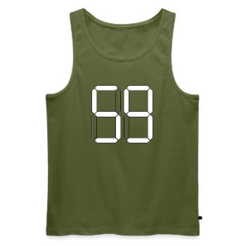 NUMBER 59 Fifty-Nine Gift Digital - Men's Premium Organic Tank Top - khaki - Front - Michal (187cm)