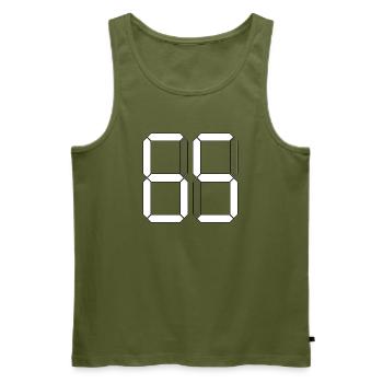 NUMÉRO 65 Soixante-cinq Cadeaux Numériques - Débardeur bio Premium Homme - kaki - Devant - Michal (187cm)