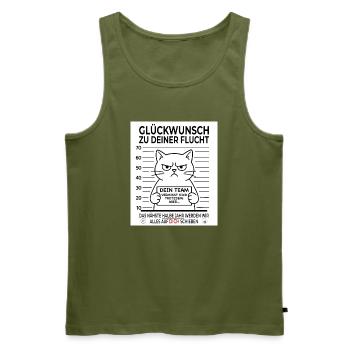 Glückwunsch zur Flucht Abschied Kollege - Männer Premium Bio Tank Top - Khaki - Vorne - Michal (187cm)