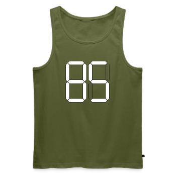 NUMMER 85 Fünfundachtzig Geschenk Digital - Männer Premium Bio Tank Top - Khaki - Vorne - Michal (187cm)