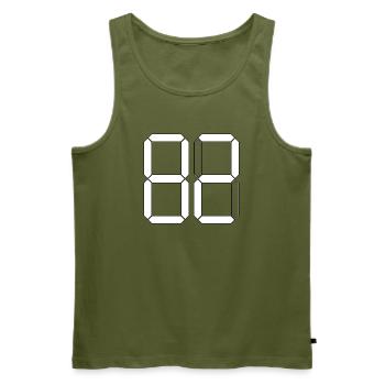 NUMMER 82 Zweiundachtzig Geschenk Digital - Männer Premium Bio Tank Top - Khaki - Vorne - Michal (187cm)